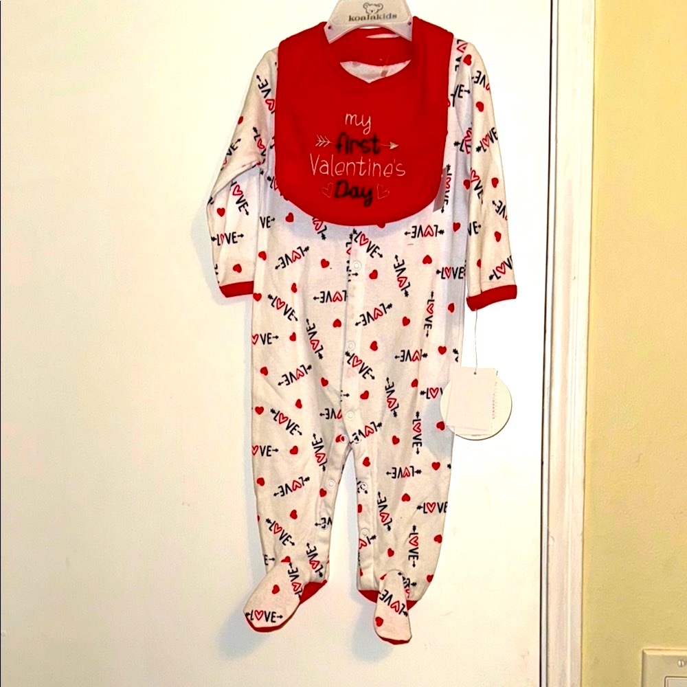 Koala Kids Red Baby Valentines Onesie